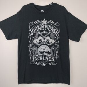 Sun Records Company Unisex Johnny Cash The Man in Black Tee Sz. L